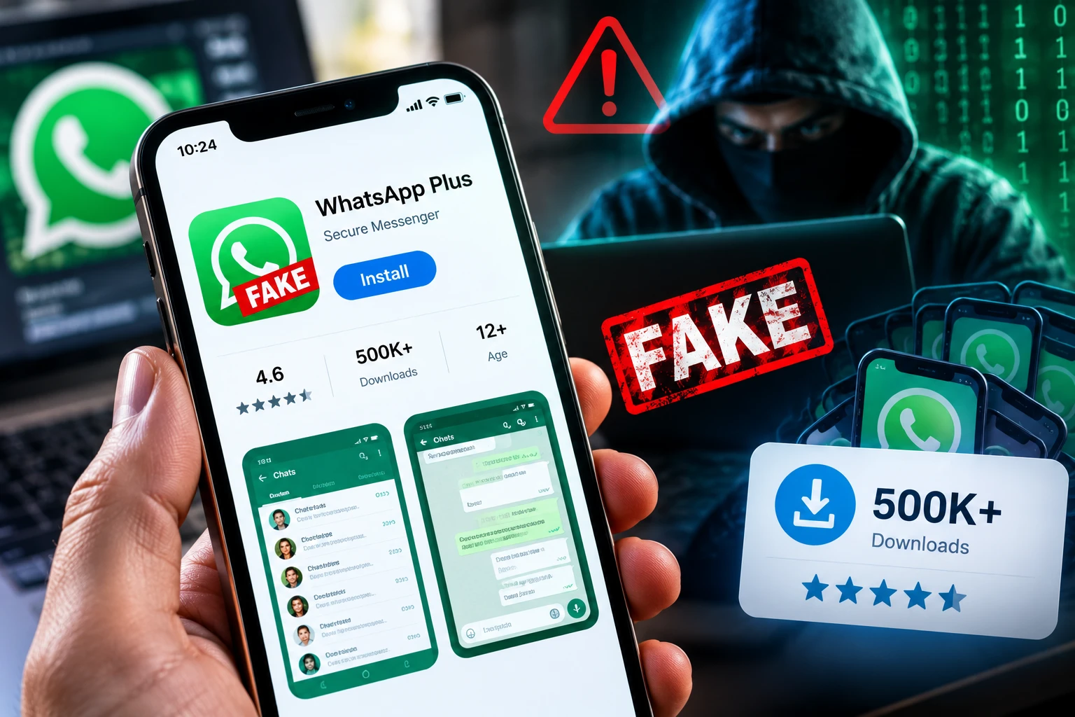 قبل تحميل واتساب.. احذر نسخة مزيفة تجاوزت نصف مليون تنزيل